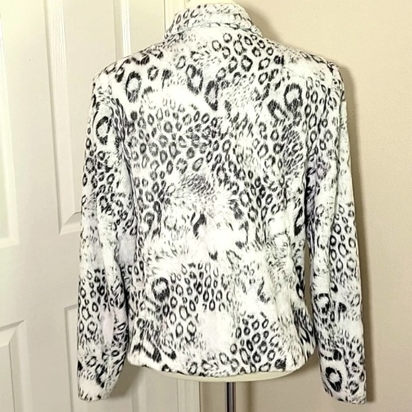 Vintage Giancarlo Ferrari Coat Jacket Animal Print Faux Fur Full Zip Women's 14 - Picture 4 of 9